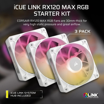 Вентилятор для корпуса Corsair iCUE LINK RX120 MAX RGB Triple Pack CO-9051038-WW