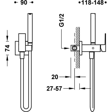 Гигиенический душ Tres Cuadro 00612301OM