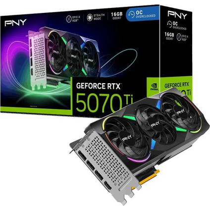 Видеокарта PNY GeForce RTX 5070 Ti ARGB EPIC-X RGB Overclocked Triple Fan VCG5070T16TFXXPB1-O