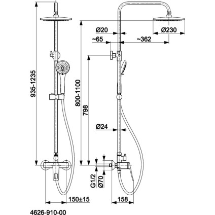 Душевая система  KFA Amazonit 462691000