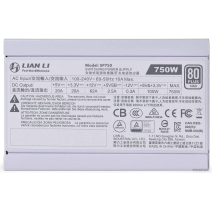 Блок питания Lian Li SP750 G89.SP750W.00EU