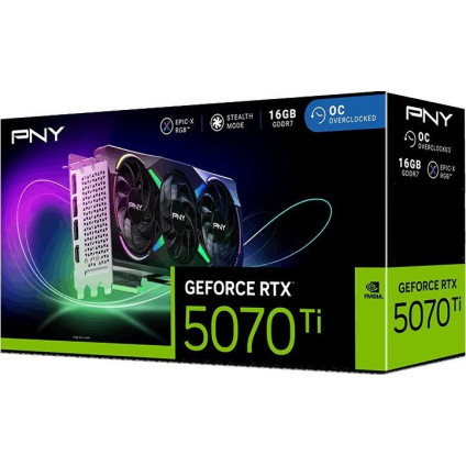 Видеокарта PNY GeForce RTX 5070 Ti ARGB EPIC-X RGB Overclocked Triple Fan VCG5070T16TFXXPB1-O