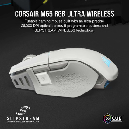 Игровая мышь Corsair M65 RGB Ultra Wireless (белый)