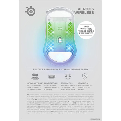 Игровая мышь SteelSeries Aerox 3 Wireless 2022 Edition Ghost