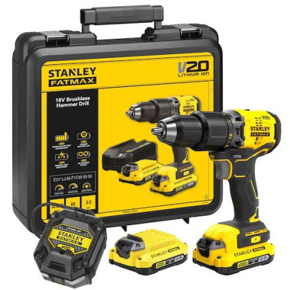 Дрель-шуруповерт Stanley SFMCD715D2K (с 2-мя АКБ, кейс)