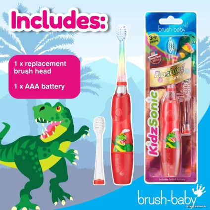 Электрическая зубная щетка Brush-Baby KidzSonic Dinosaur