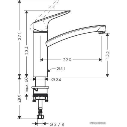 Смеситель Hansgrohe Logis 160 71832000