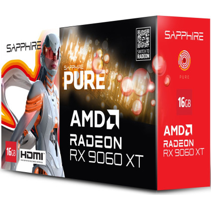 Видеокарта Sapphire Pure Radeon RX 9060 XT 16GB 11350-02-20G