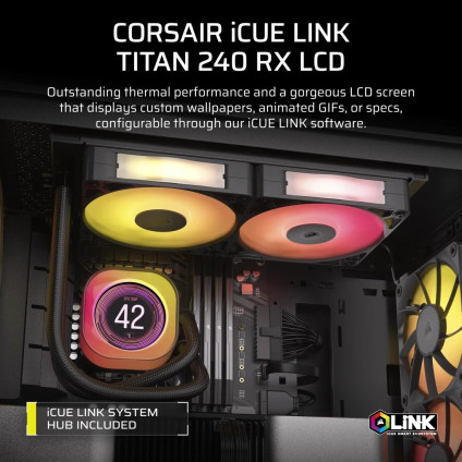 Система жидкостного охлаждения для процессора Corsair iCUE LINK TITAN 240 RX LCD CW-9061022-WW