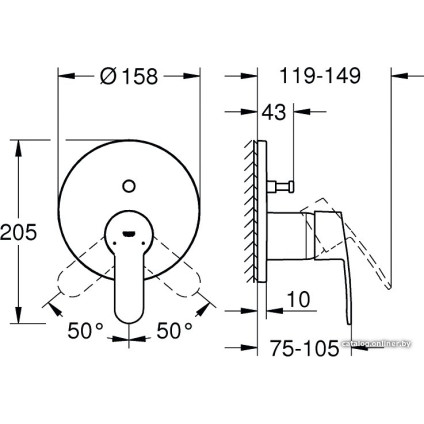 Смеситель без скрытого механизма Grohe Eurostyle Cosmopolitan 24052002
