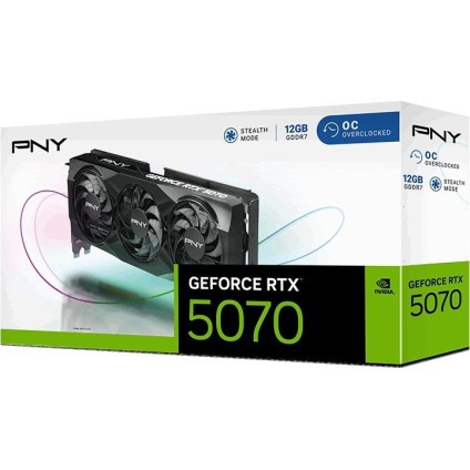 Видеокарта PNY GeForce RTX 5070 Overclocked Triple Fan VCG507012TFXPB1-O