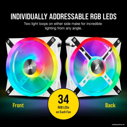 Комплект вентиляторов для корпуса Corsair iCUE QL140 RGB White Dual Pack CO-9050106-WW