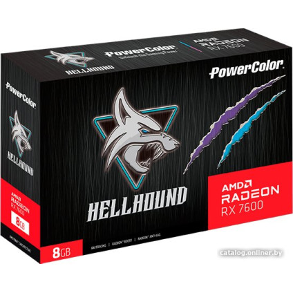 Видеокарта PowerColor Hellhound Radeon RX 7600 8GB GDDR6 RX 7600 8G-L/OC