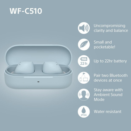 Наушники Sony WF-C510 (голубой)