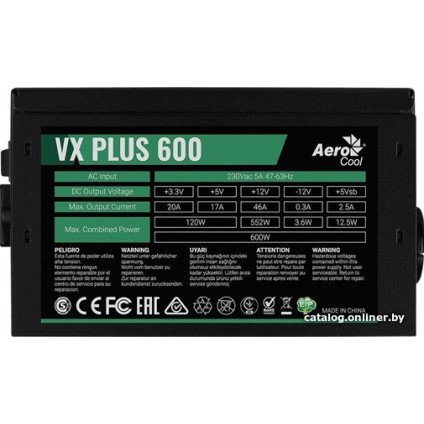 Блок питания AeroCool VX Plus 600