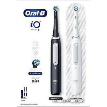 Комплект зубных щеток Oral-B iO Series 4 Duo (черный/белый)