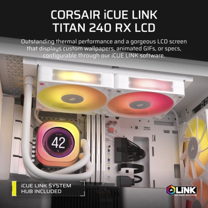 Система жидкостного охлаждения для процессора Corsair iCUE LINK TITAN 240 RX LCD CW-9061025-WW