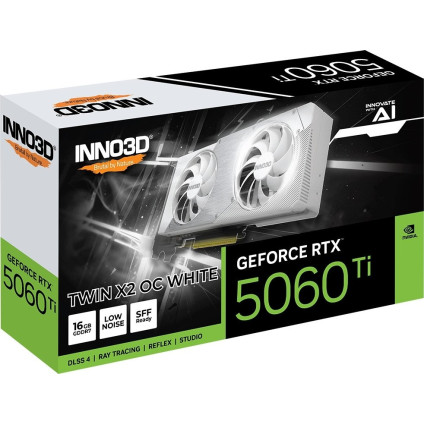 Видеокарта Inno3D GeForce RTX 5060 Ti 16GB Twin X2 OC White N506T2-16D7X-191073W