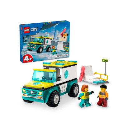 Конструктор LEGO City 60403 Скорая помощь и сноубордист