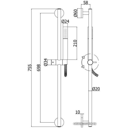 Душевой гарнитур  Paffoni Life ZSAL135NO