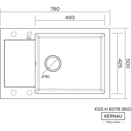 Кухонная мойка Kernau KGS H 6078 1B1D Black Metallic
