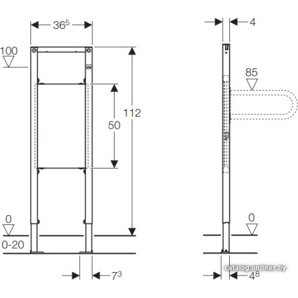 Инсталляция для поручня Geberit Duofix 111.790.00.1