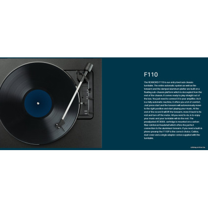 Виниловый проигрыватель Rekkord Audio F110 (AT3600L, черный)