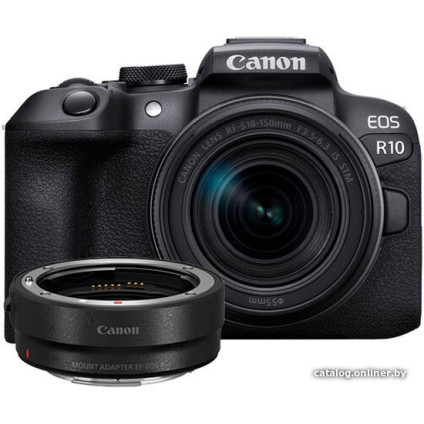 Беззеркальный фотоаппарат Canon EOS R10 RF-S 18-150mm F3.5-6.3 IS STM + адаптер крепления EF-EOS R
