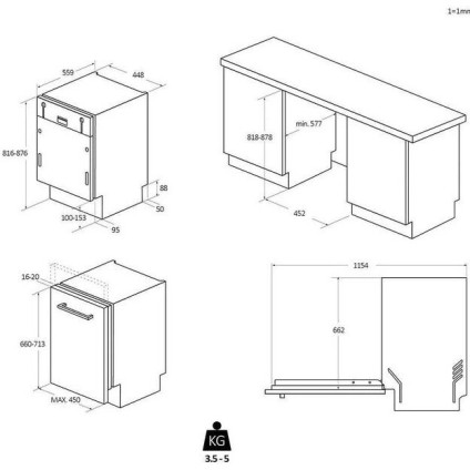 Встраиваемая посудомоечная машина Candy CI1C7SB1FA