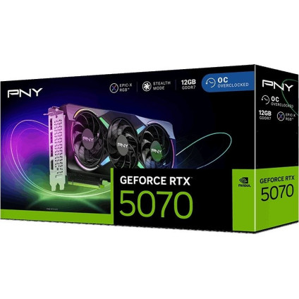 Видеокарта PNY GeForce RTX 5070 ARGB EPIC-X RGB Overclocked Triple Fan VCG507012TFXXPB1-O