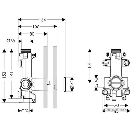 Скрытый механизм Axor ShowerCollection 10971180