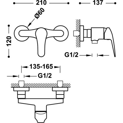Душевой гарнитур  Tres Base plus 21616710NM