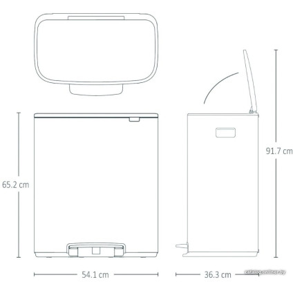 Система сортировки мусора Brabantia Bo Pedal Bin 2 x 30 л (белый)