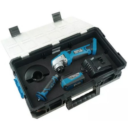 Угловая шлифмашина Dedra N0303G02 (с 1-им АКБ, кейс)