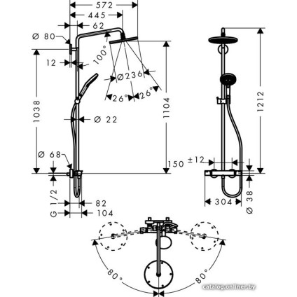 Душевая система  Hansgrohe Raindance Select S 240 Showerpipe [27116000]