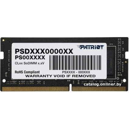 Оперативная память Patriot 8GB DDR4 SODIMM PC4-25600 PSD48G32002S