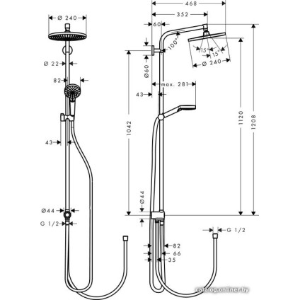 Душевая система  Hansgrohe Crometta S 240 1jet 27270000