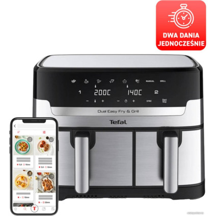 Аэрогриль (аэрофритюрница) Tefal Dual Easy Fry & Grill EY905D10