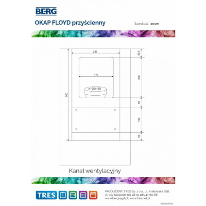 Кухонная вытяжка Berg Floyd White Isola