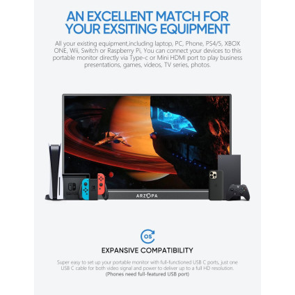 Портативный монитор Arzopa A1M