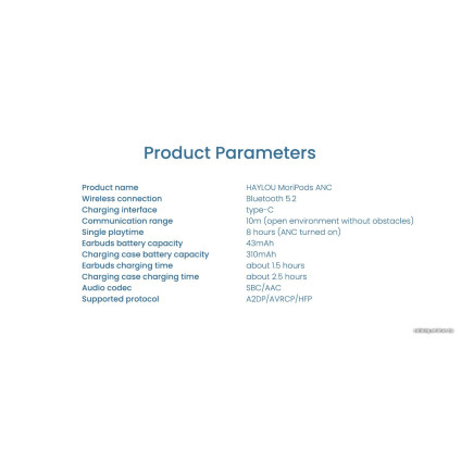 Наушники Haylou MoriPods ANC (белый)