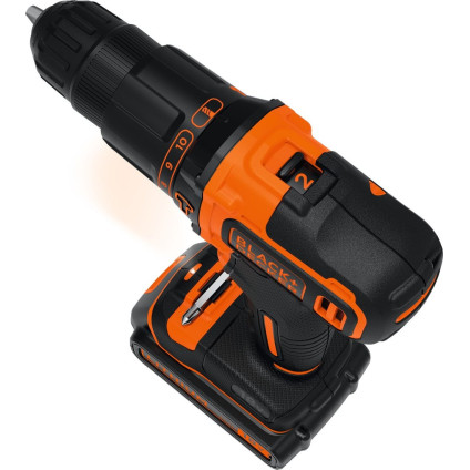 Ударная дрель-шуруповерт Black & Decker BDCHD18K1B2 (с 2-мя АКБ, кейс)