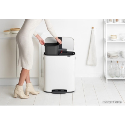 Система сортировки мусора Brabantia Bo Pedal Bin 2 x 30 л (белый)