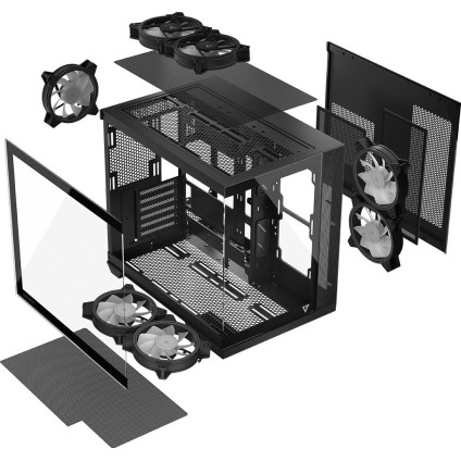 Корпус MODECOM Volcano Panorama Apex ARGB 7F Midi (темно-серый)