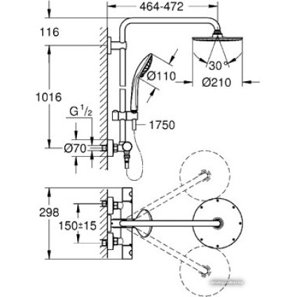 Душевая система  Grohe Euphoria XXL System 210 [27964 000]