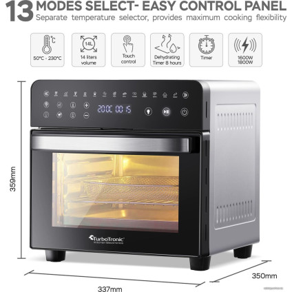 Мини-печь TurboTronic TT-AFO14 (черный/серебристый)