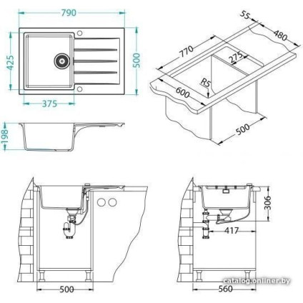 Кухонная мойка Alveus Cadit 20 (бежевый)