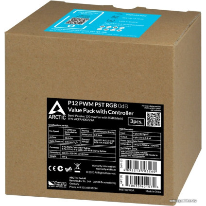 Комплект вентиляторов для корпуса Arctic P12 PWM PST RGB 0dB Triple Pack (3 шт) ACFAN00229A