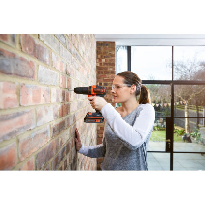 Ударная дрель-шуруповерт Black & Decker BDCHD18K1B2 (с 2-мя АКБ, кейс)