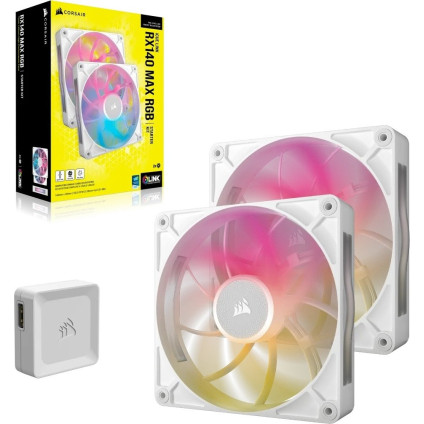 Комплект вентиляторов для корпуса с контроллером Corsair iCUE LINK RX140 RGB MAX Dual Pack + Hub CO-9051040-WW